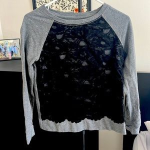 LOFT Casual lace sweatshirt